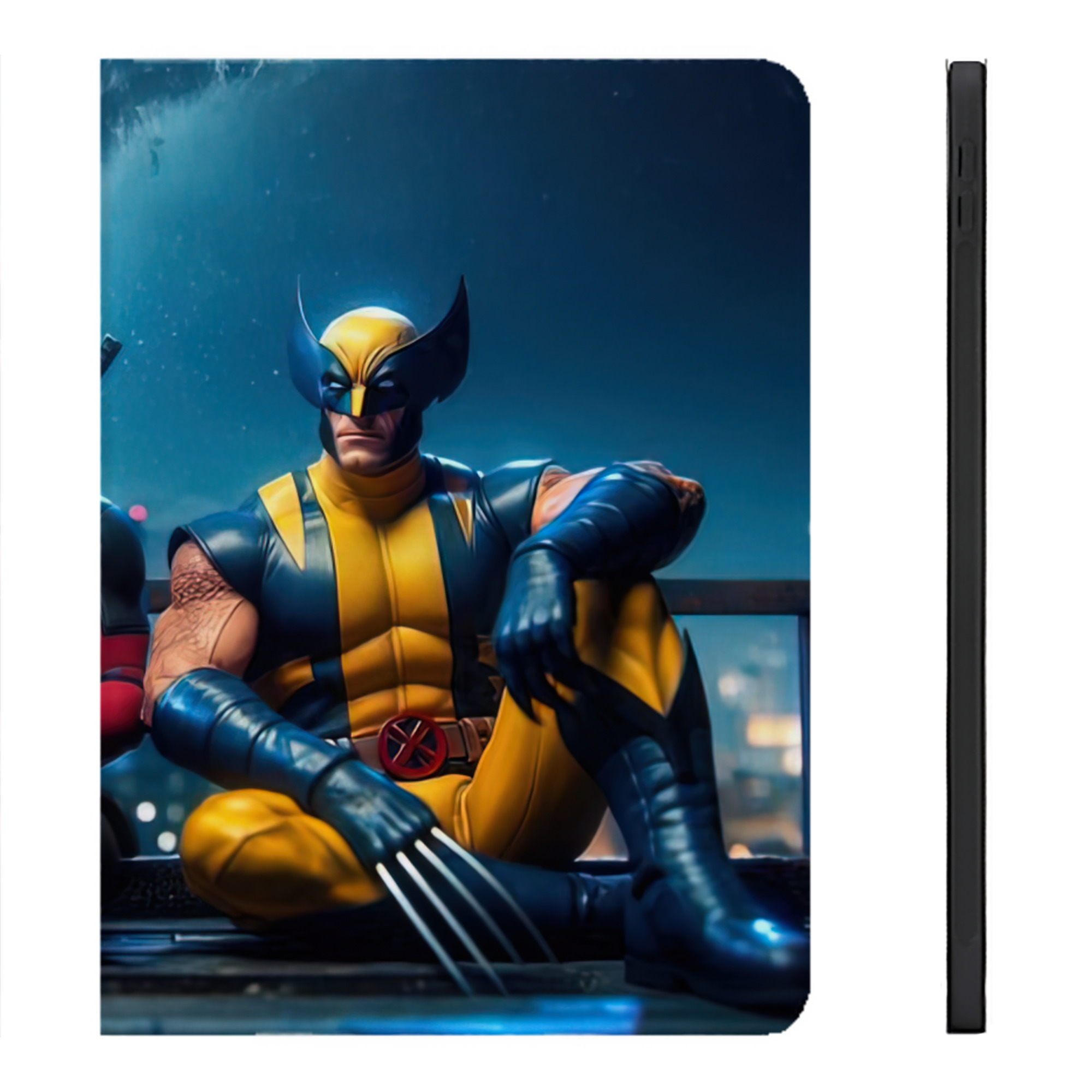 （画像用） Deadpool デッドプール IPadケース ペンホルダー付き ブックスタイルデザイン